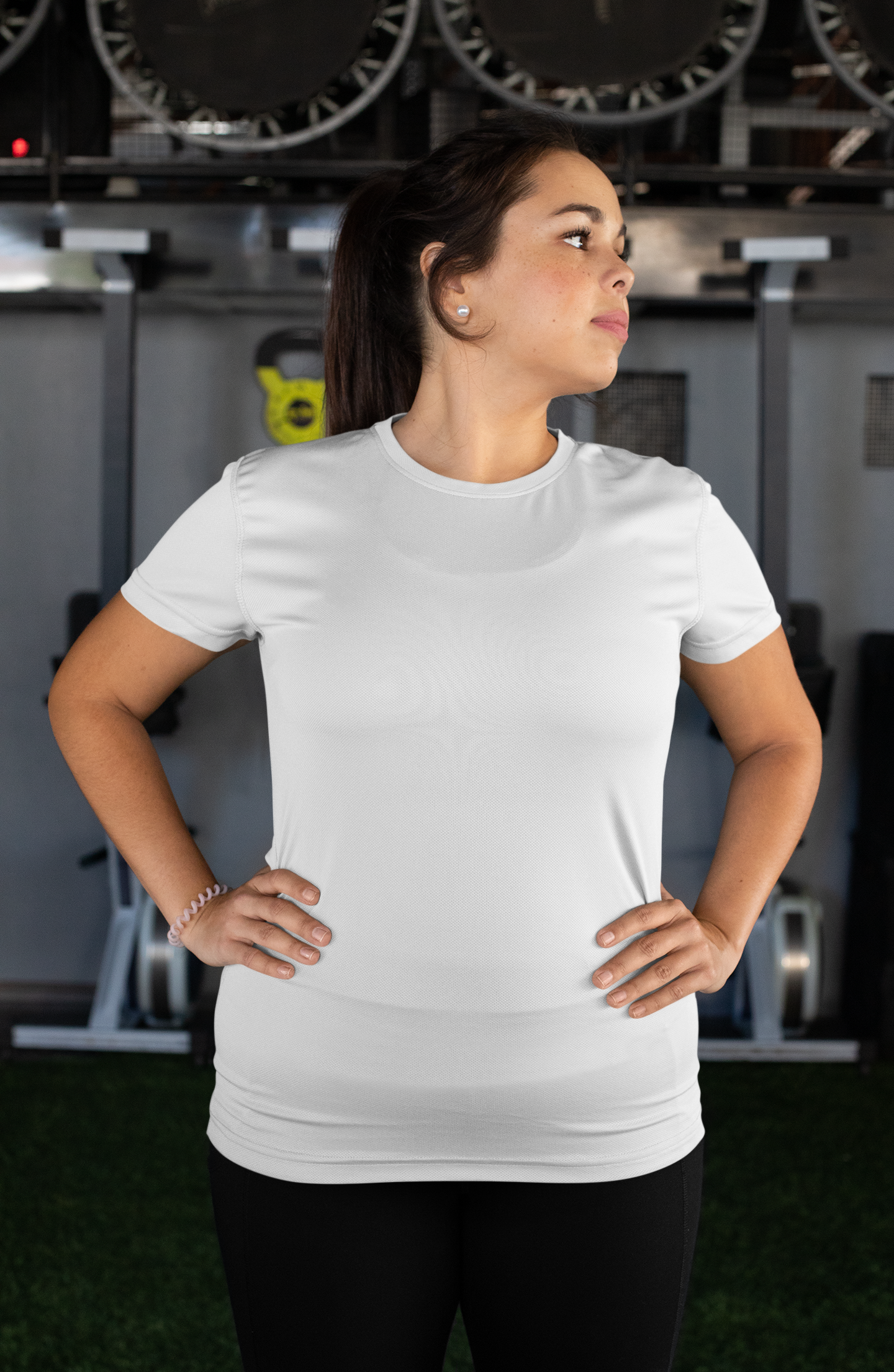 100% Dry Fit Round Neck T-shirts: White