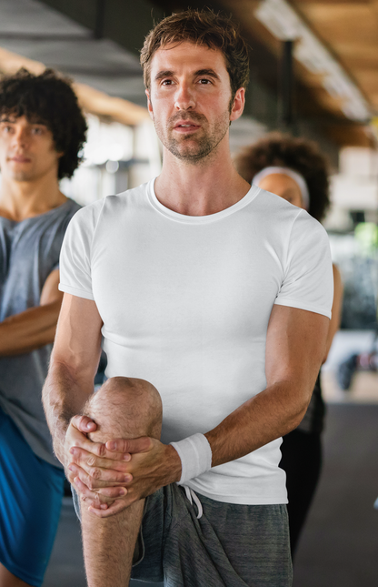 100% Dry Fit Round Neck T-shirts: White