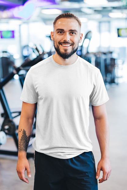 100% Dry Fit Round Neck T-shirts: White