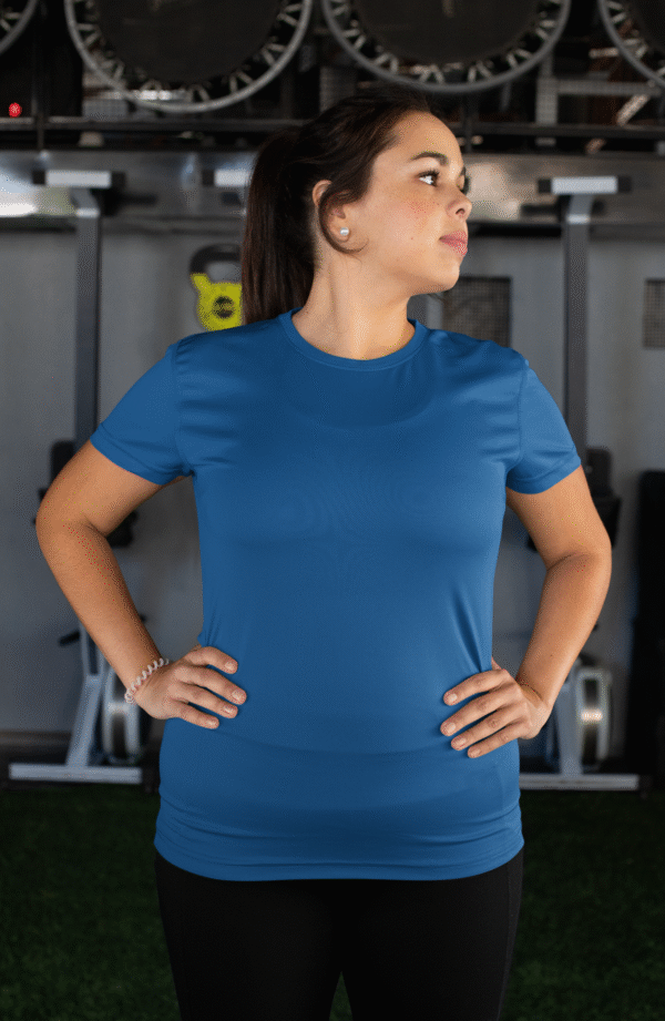 100% Dry Fit Round Neck T-shirts: Blue - Image 4