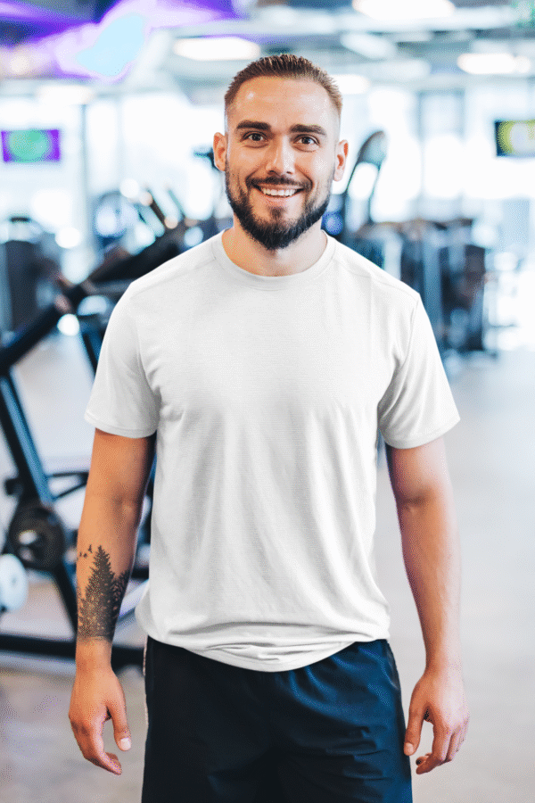 100% Dry Fit Round Neck T-shirts: White - Image 3